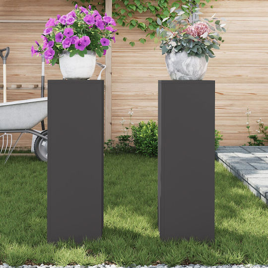 vidaXL Set 2 Töpfe Metall Black