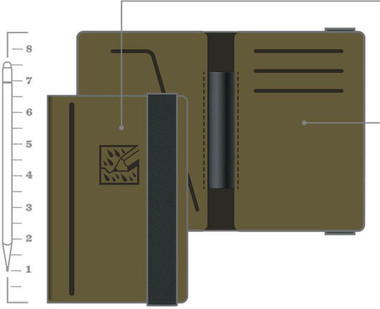 Rite in the Rain Notebook with Dots and Pen Holder