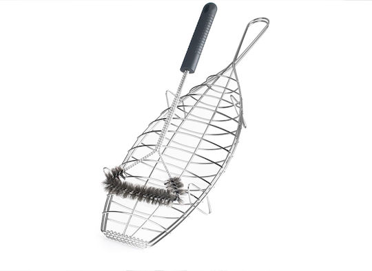 Perie pentru grătar Ibili din oțel inoxidabil și oțel galvanizat 41x16.5 cm argintiu gri