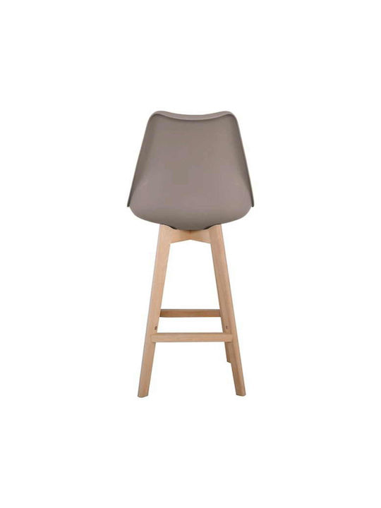 Σκαμπό Μπαρ με Πλάτη από Πολυπροπυλένιο Martin Sand Beige 4τμχ 49x54x106εκ.