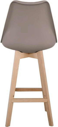 Σκαμπό Μπαρ με Πλάτη από Πολυπροπυλένιο Martin Sand Beige 4τμχ 49x54x106εκ.