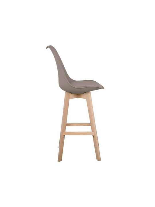 Σκαμπό Μπαρ με Πλάτη από Πολυπροπυλένιο Martin Sand Beige 4τμχ 49x54x106εκ.