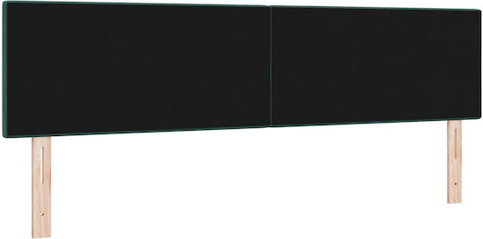 vidaXL LED Табла за Легло от Текстил Тъмнозелена 180x128 cm