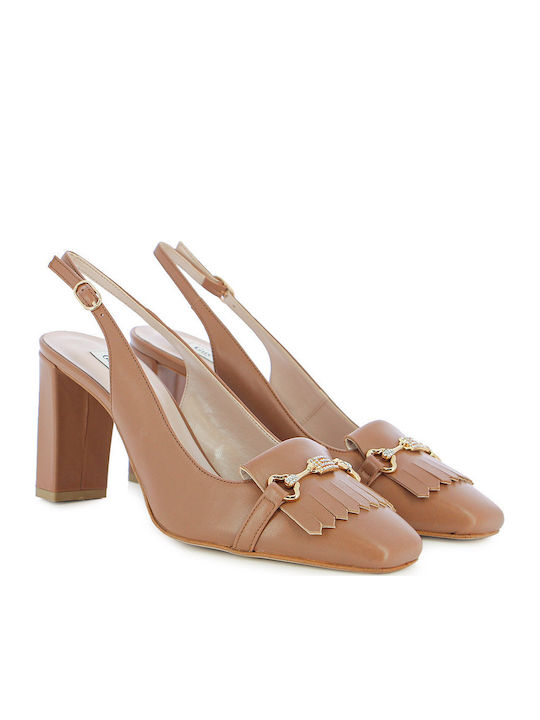 Synthetic Leather Brown High Heels