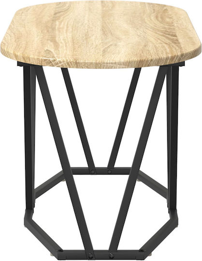 Oval Central Wooden Coffee Table Sonoma Oak M80xW40xH40.5cm