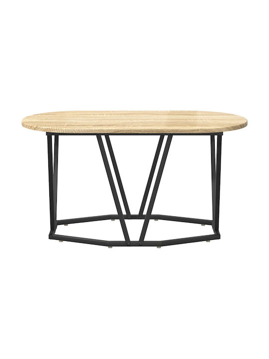 Oval Central Wooden Coffee Table Sonoma Oak M80xW40xH40.5cm