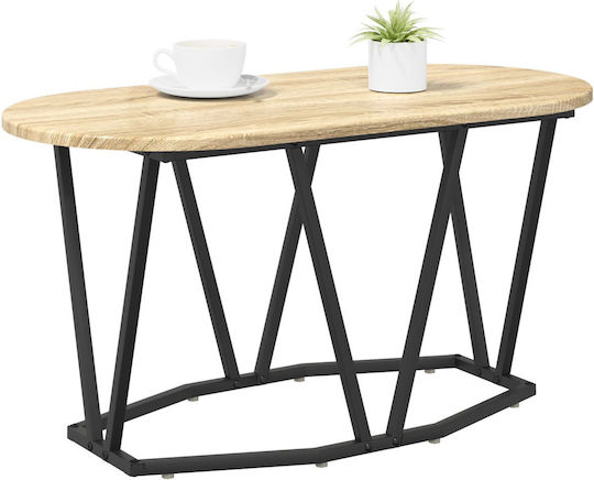 Oval Central Wooden Coffee Table Sonoma Oak M80xW40xH40.5cm