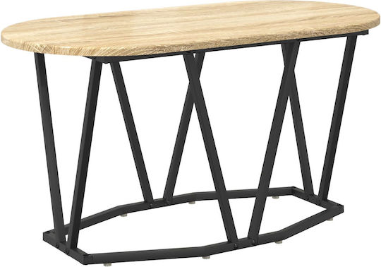 Oval Central Wooden Coffee Table Sonoma Oak M80xW40xH40.5cm