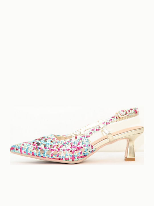 Pumps mit mittelhohem Absatz Fuchsie