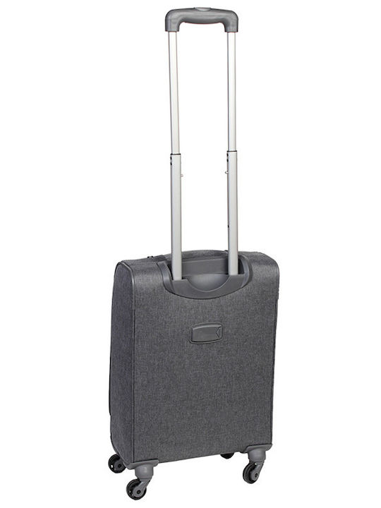 Keskor Medium Fabric Gray Travel Suitcase with 4 Wheels Height 58cm