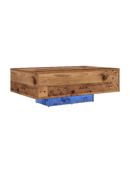 vidaXL Kaffeetisch Zentral aus Massivholz altem Holz M85xT55xH31cm