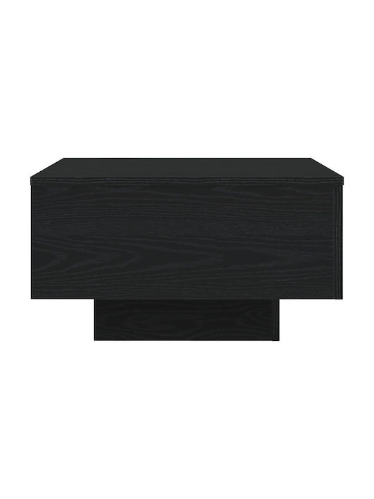 Square Central Wooden Coffee Table Black Oak W55xL55xH31cm