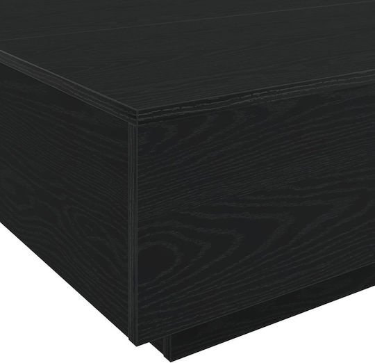 Square Central Wooden Coffee Table Black Oak W55xL55xH31cm