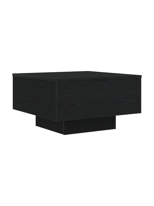 Square Central Wooden Coffee Table Black Oak W55xL55xH31cm