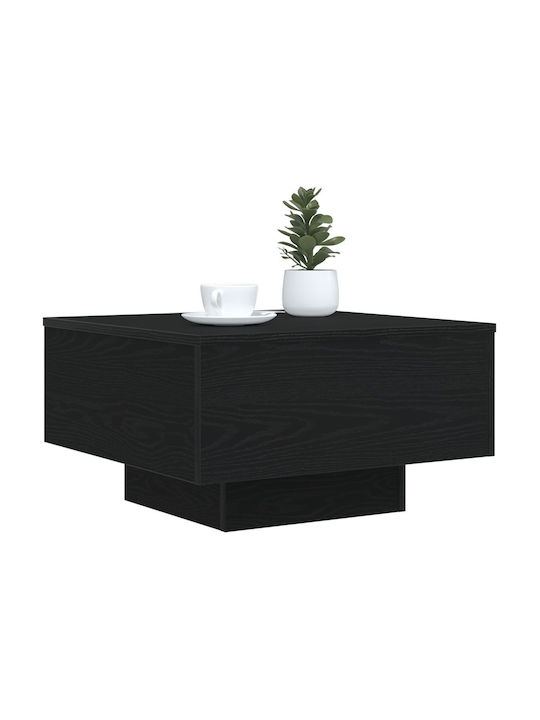 Square Central Wooden Coffee Table Black Oak W55xL55xH31cm