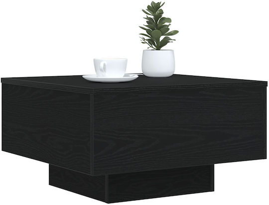 Square Central Wooden Coffee Table Black Oak W55xL55xH31cm