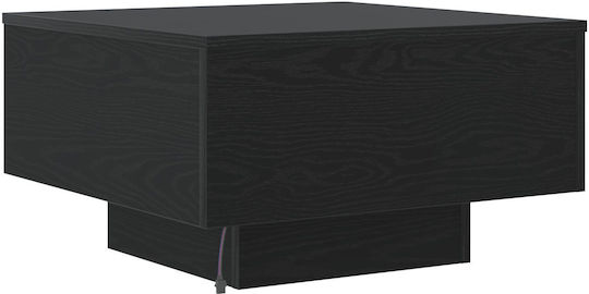 Square Central Wooden Coffee Table Black Oak W55xL55xH31cm