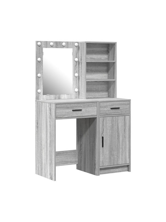 Тоалетна за грим Дървена Сива Сонома с Огледало 50x41x135бр