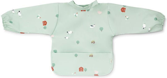 Saro Waterproof Coverall Fabric with Hoop & Loop Fastener, Pocket & Sleeves Green