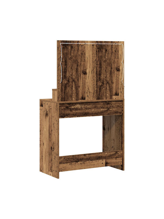Floor-Standing Makeup Dressing Table Made of Solid Wood Old Style with Mirror 79x41x135cm