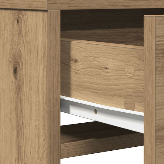 Floor-Standing Makeup Dressing Table Wooden Artisan Oak with Mirror 50x41x140cm