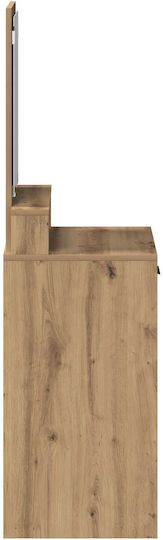 Floor-Standing Makeup Dressing Table Wooden Artisan Oak with Mirror 50x41x140cm
