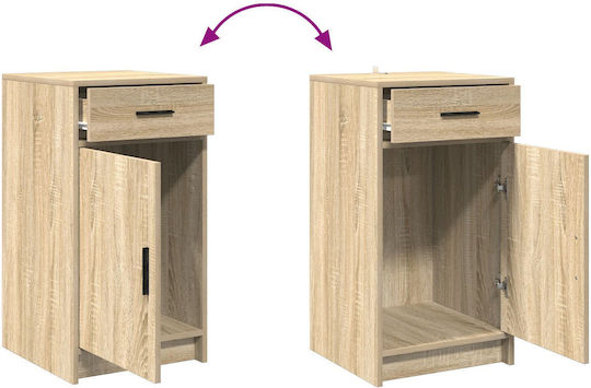 Floor-standing Bedroom Makeup Dressing Table Wooden Upper Chocolate with Mirror 50x41x135cm