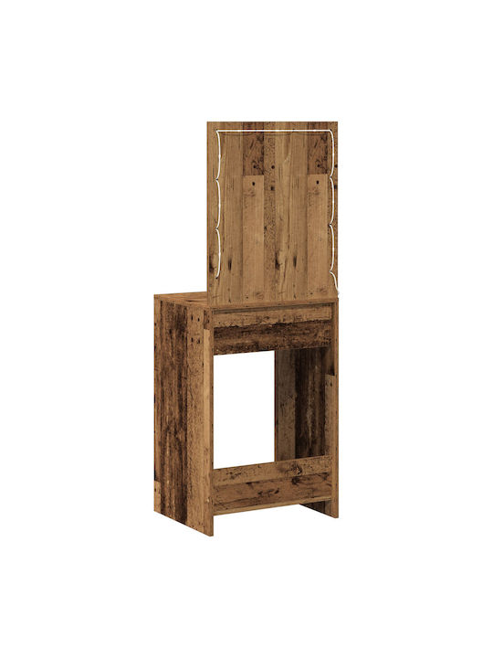 Floor-Standing Makeup Dressing Table Wooden Old Wood with Mirror 50x41x135cm