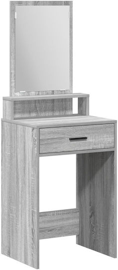 Bodenstehende Schminktisch Schlafzimmer Holz Grau mit Spiegel 50x41x140cm