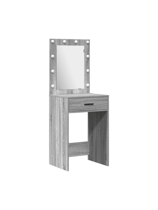 Bodenstehende Schminktisch Schlafzimmer Holz Grau mit Spiegel 40x41x75cm