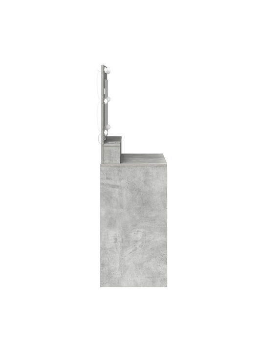Bodenstehende Schminktisch Schlafzimmer Holz Grau Beton mit Spiegel 79x41x135cm