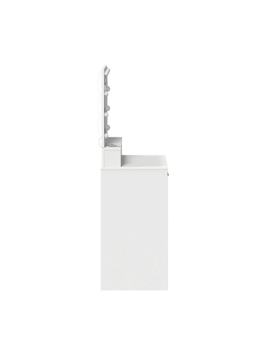 Wooden Makeup Dressing Table White with Mirror 50x41x135cm