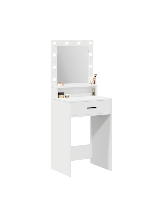 Wooden Makeup Dressing Table White with Mirror 50x41x135cm