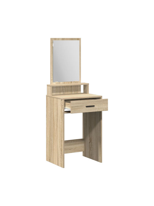 Masută De Toaletă De Podea Din Lemn Stejar Sonoma Cu Oglindă 50x41x140cm