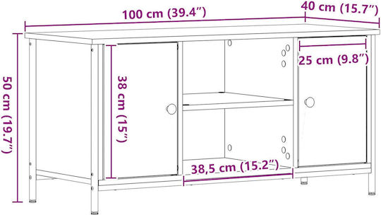 Έπιπλο TV Επιδαπέδιο Brown 100x40x50εκ.