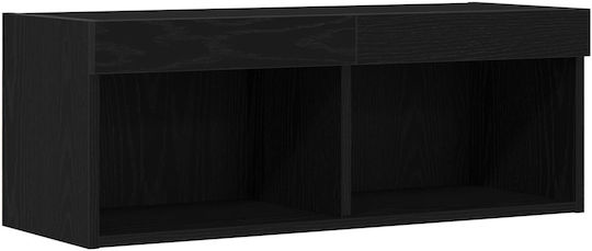 TV Stand with LED Lighting Black Oak L80xD30xH30cm