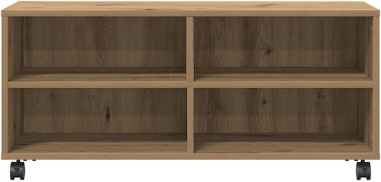 Έπιπλο Τηλεόρασης με Ρόδες Artisan Oak Μ90xΠ35xΥ35cm