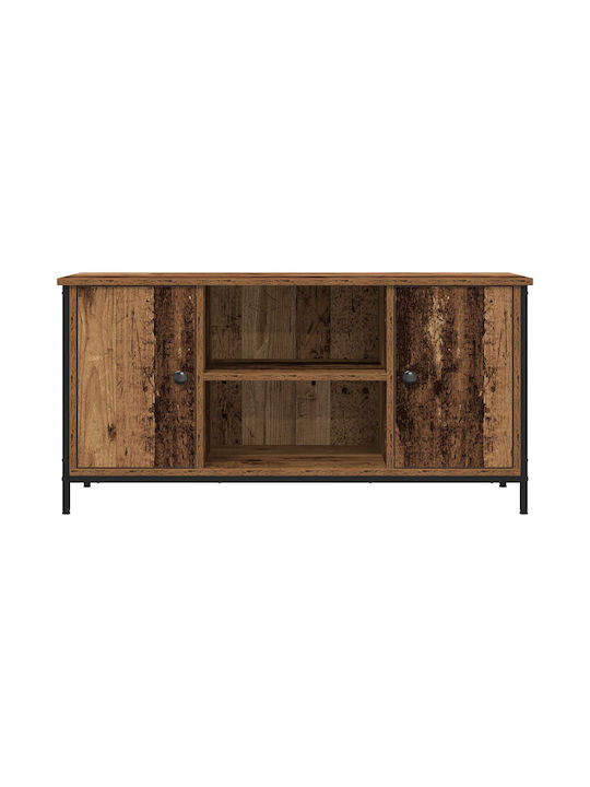 TV-Ständer aus Metall & Massivholz Braun M100xT40xH50cm