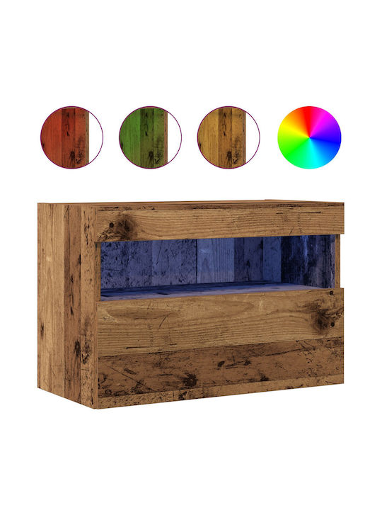 TV-Ständer mit LED-Beleuchtung Alt Holz M60xT30xH40cm