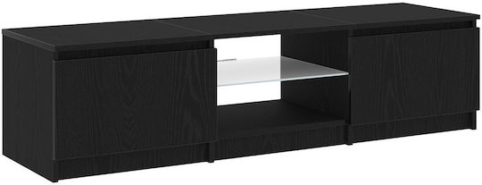 Шкаф за телевизор с LED Осветление Black Oak Д140xШ40xВ35.5см
