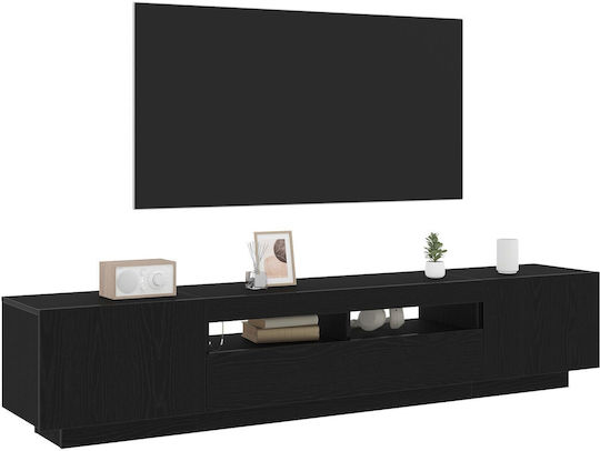 vidaXL TV-Ständer mit LED-Beleuchtung Schwarze Eiche M200xT35xH40cm