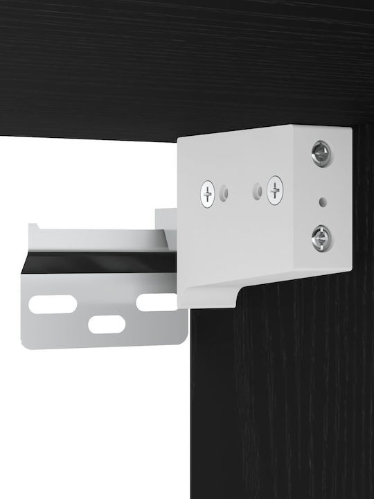 TV Stand with LED Lighting Black Oak L60xD30xH40cm