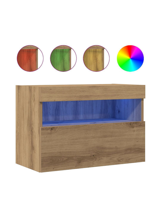 Έπιπλο Τηλεόρασης με Φωτισμό LED Artisan Oak Μ60xΠ30xΥ40cm