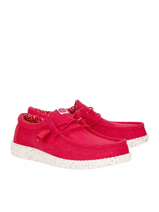 Wally Stretch Canvas Men's Moccasins Red