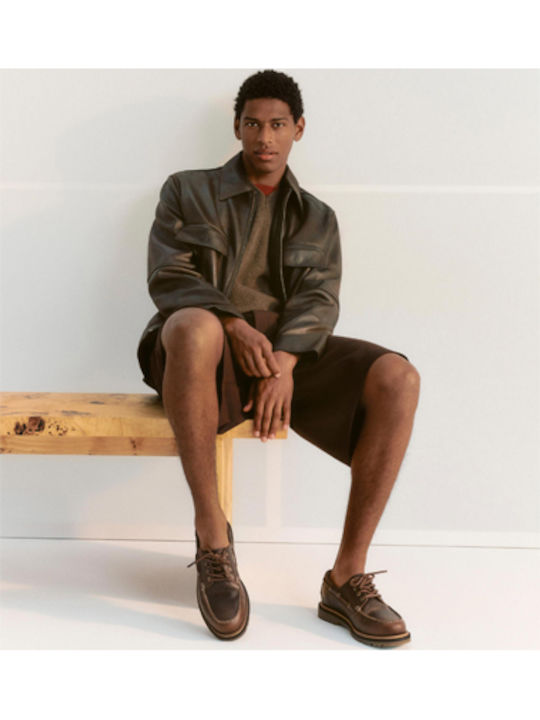 Jay Leder Herren Bootsschuhe in Brauner Farbe
