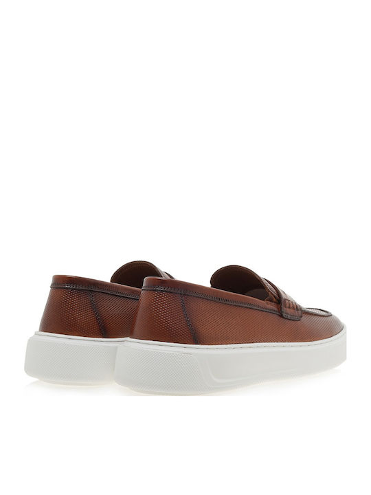 Δερμάτινα Ανδρικά Loafers σε Ταμπά Χρώμα