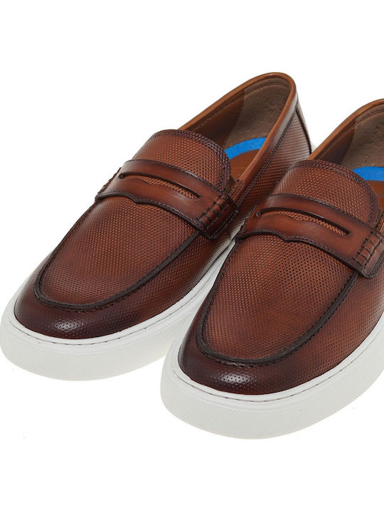 Δερμάτινα Ανδρικά Loafers σε Ταμπά Χρώμα