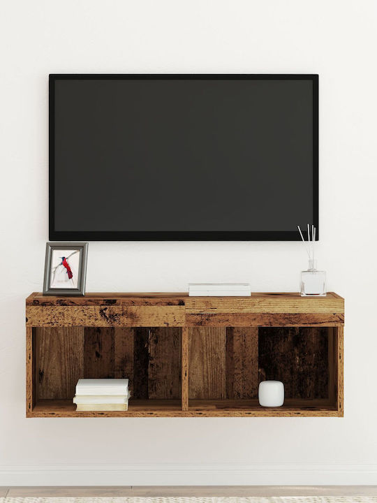 Шкаф за телевизор с LED Осветление Old Timber Д80xШ30xВ30см