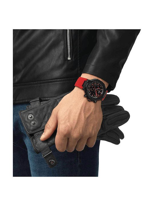 Tissot T-sport T-race Часовник Хронограф Батерия с Червен Каучукова Каишка