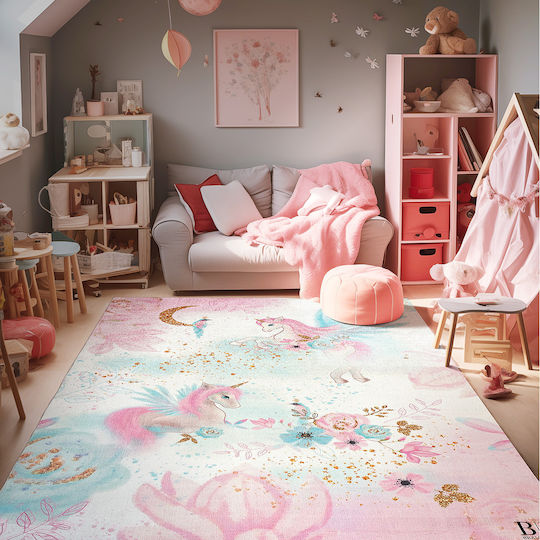 Beauty Home Детско килимче Еднорог Розов 120x180см